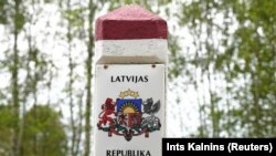 Памежны слуп у Латвіі