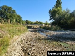 Пересохшая река Биюк-Карасу в районе Белогорска. 20 августа 2024 года