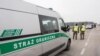 Аўтамабіль польскай памежнай варты каля беларускай мяжы
