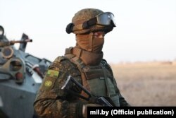 Беларускі вайсковец у складзе кантынгенту ў Казахстане