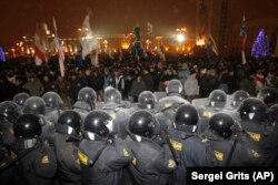 Пратэст у Менску 19 сьнежня 2010 году