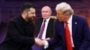 Ілюстрацыйны каляж. Зяленскі, Пуцін, Трамп 