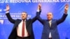 Turski predsjednik Redžep Tajip Erdogan (D) i predsjedavajući Predsjedništva BiH Bakir Izetbegović na skupu Unije evropskih-turskih demokrata u Sarajevu, 20. maj 2018. 