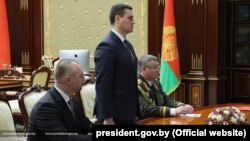 Міністар адукацыі Беларусі Андрэй Іванец падчас прызначэньня на пасаду, люты 2022