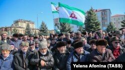 Митинг в Магасе против пересмотра границ с Чечней. Март 2019 года