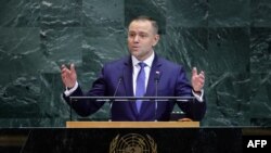 Прэзыдэнт Польшчы Караль Наўроцкі ў часе выступу на Генэральнай асамблеі ААН, 23 верасьня 2025