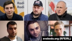Падсутдныя ў справе палітвязьні: Ігар Лосік, Сяргей Ціханоўскі, Мікалай Статкевіч, Уладзімер Цыгановіч, Арцём Сакаў, Дзьмітры Папоў
